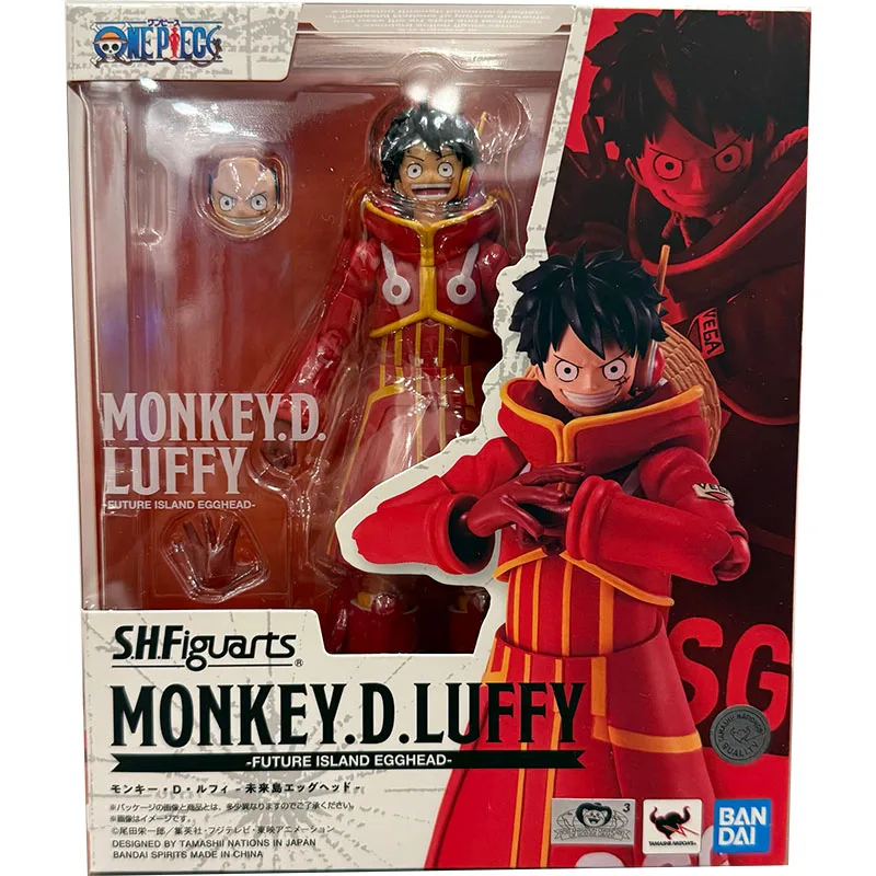 Bandai one piece anime figura shf luffy futuro ilha egghead figuras de ação alta poseabilidade colecionáveis modelo brinquedos meninos presente