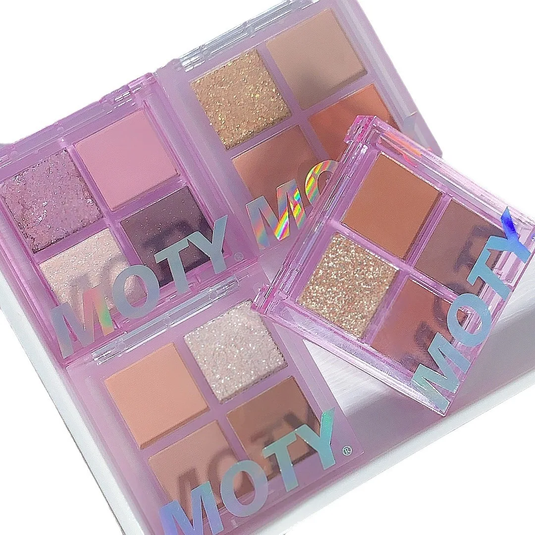 Paleta de sombras MOTY de 4 cores, sombra fosca, fina e portátil, sombra perolada e acessível, maquiagem rápida para pessoas preguiçosas e