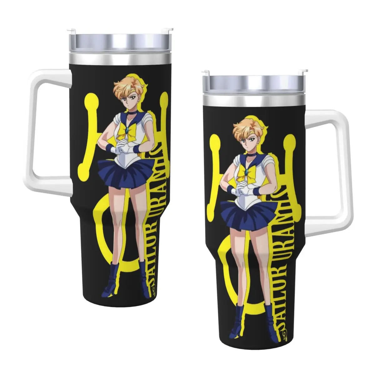 Stainless Steel Tumbler S-Sailor Uranus M-Moon Mugs Cup With Straws Camping Cold Hot Water Bottle Leakproof Large Thermal Cups