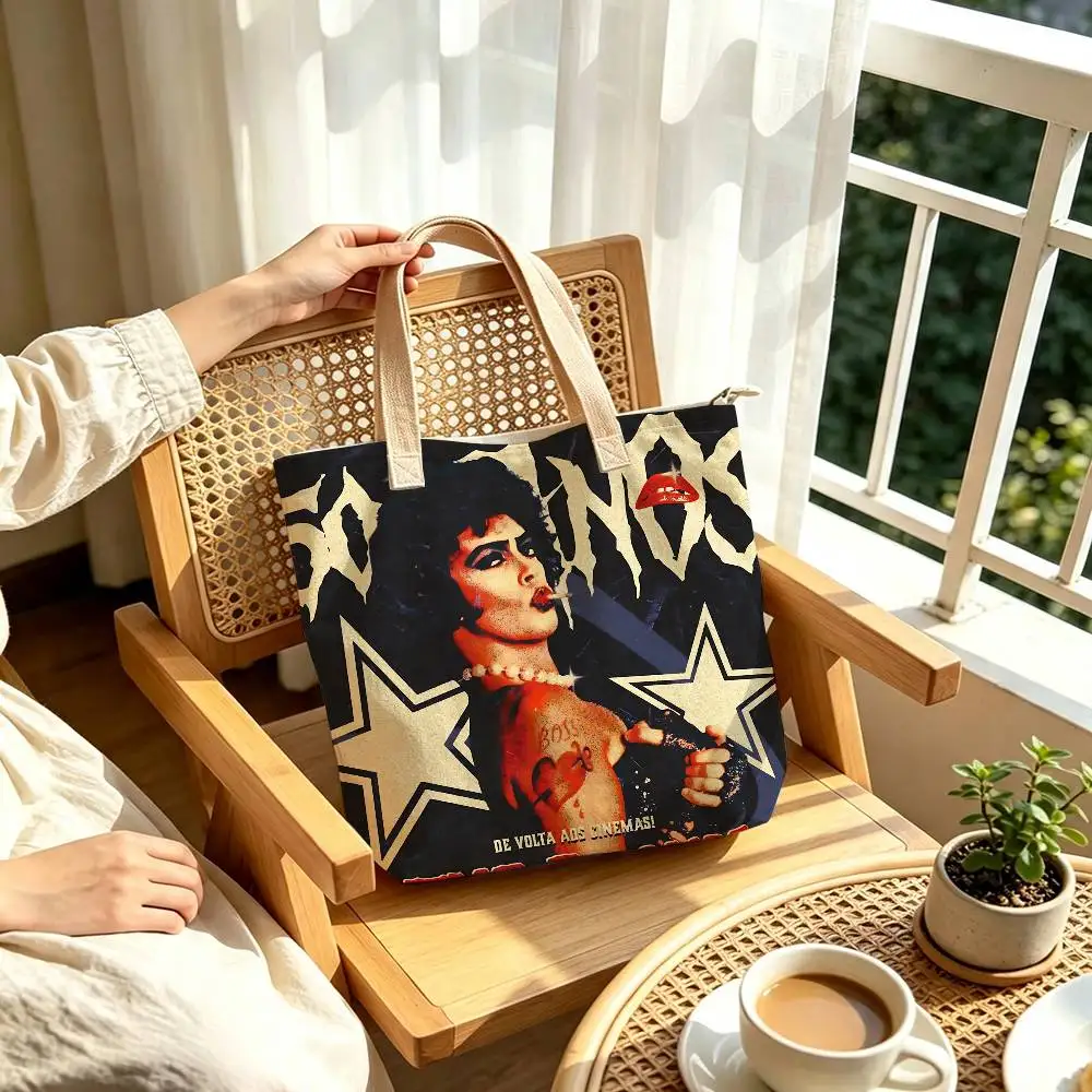 Cult-Musical „The Rocky Horror Picture Show“ – bedruckte Damen-Schultertasche aus Baumwoll-Polyester-Mischgewebe, lässige Einkaufstasche, Geschenkidee. – Detail 7