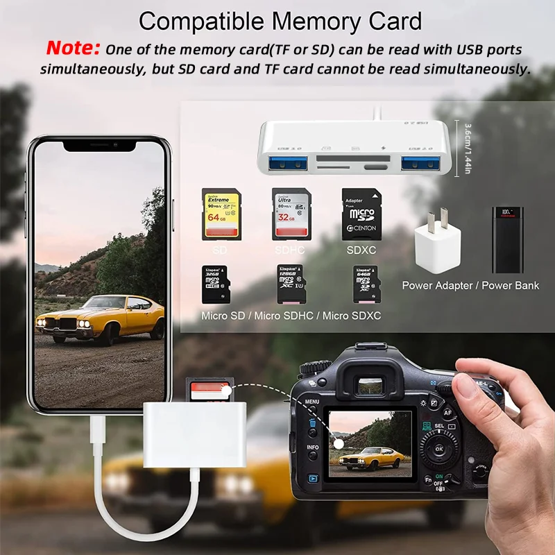 Adaptador tipo c tf leitor de cartão de memória sd 6 em 1 adaptador de cartão usb c para macbook huawei samsung xiaomi otg escritor flash compacto