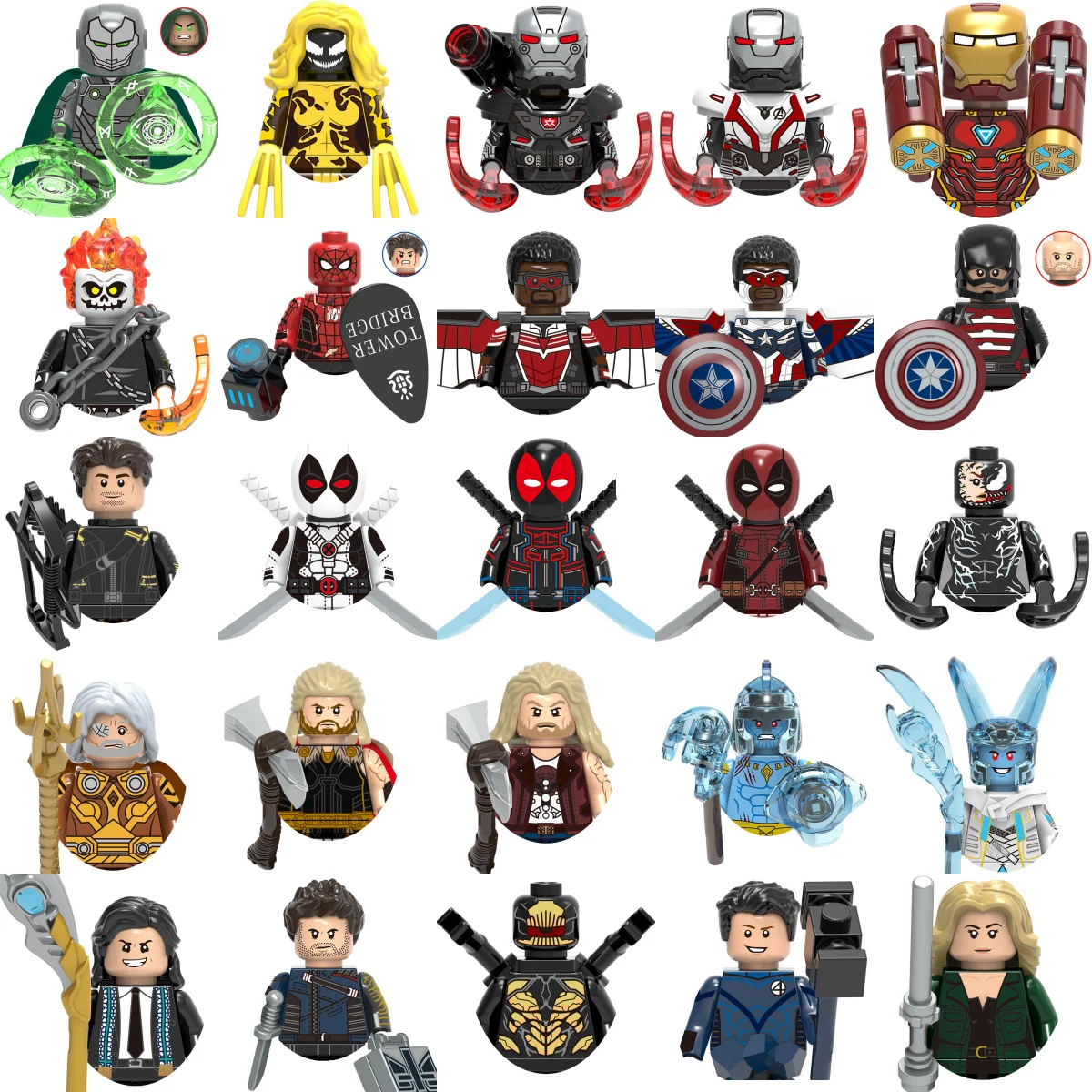 1002 Marvel Deadpool Iron Man Riot Thor Building Brick toy Mini doll children's birthday toy gift surprise