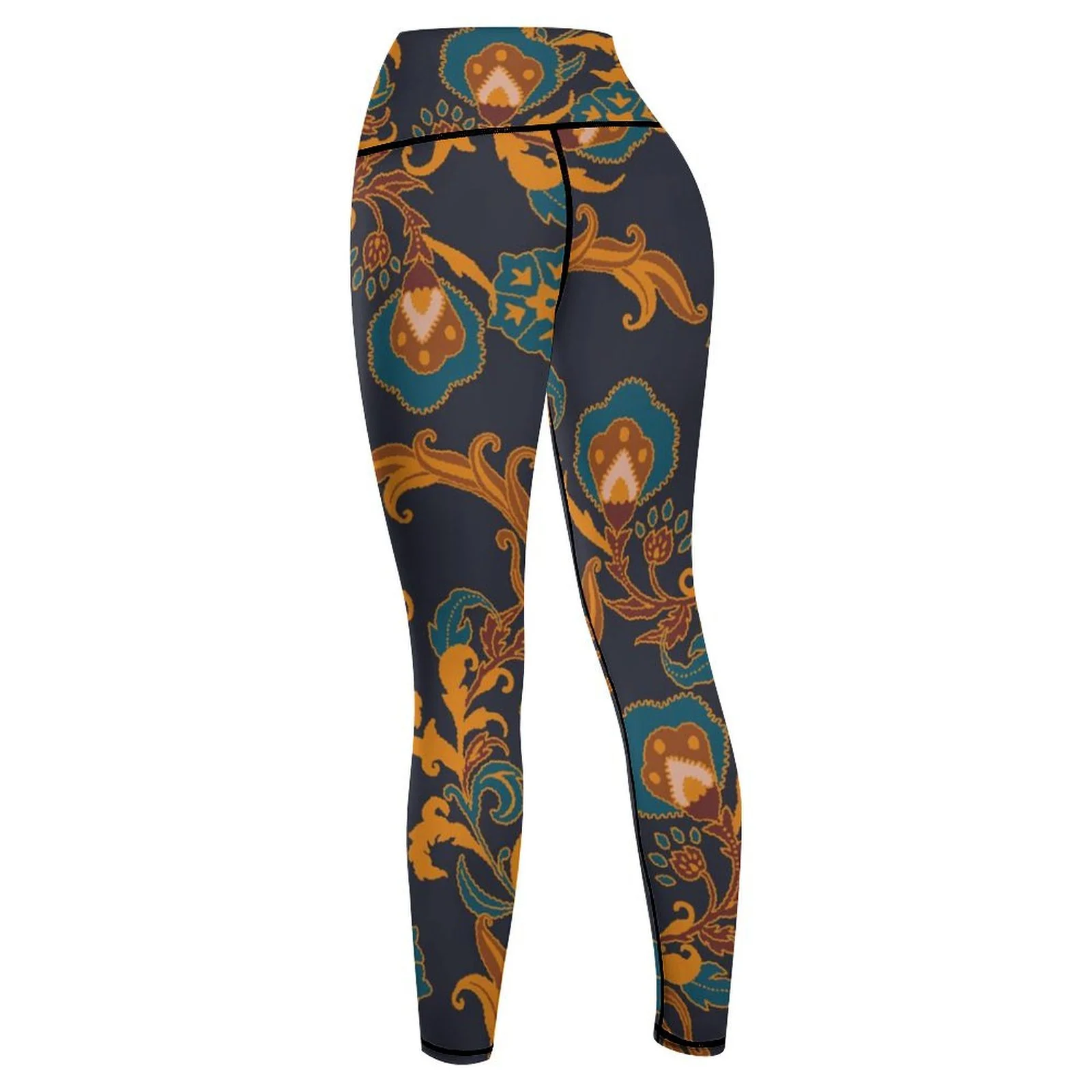 Buysing Sexy Leggings Calças Paisley Calças Inverno Cintura Skinny Ginásio Lazer Calças Justas Térmicas Yoga Roupas para Mulheres