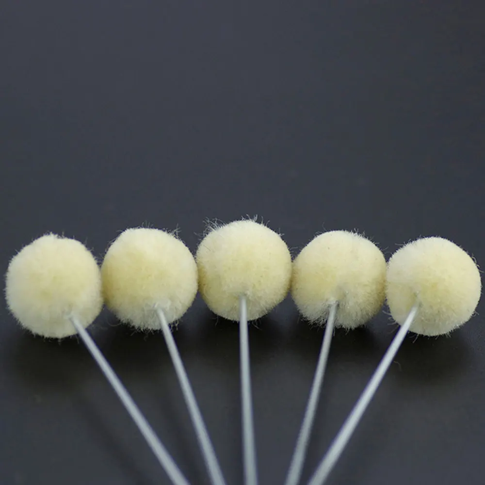 5Pcs Leather Tool Accessories Wool Daubers Assisted Dyeing Wools Ball Brush Metal Handle DIY Assisted Dyeing Tool