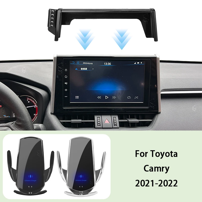 

Car Phone Holder Screen Panel Fixed Base For Toyota RAV4 2020 Car Mobile Phone Wireless Charging Mount Car interior Accessories