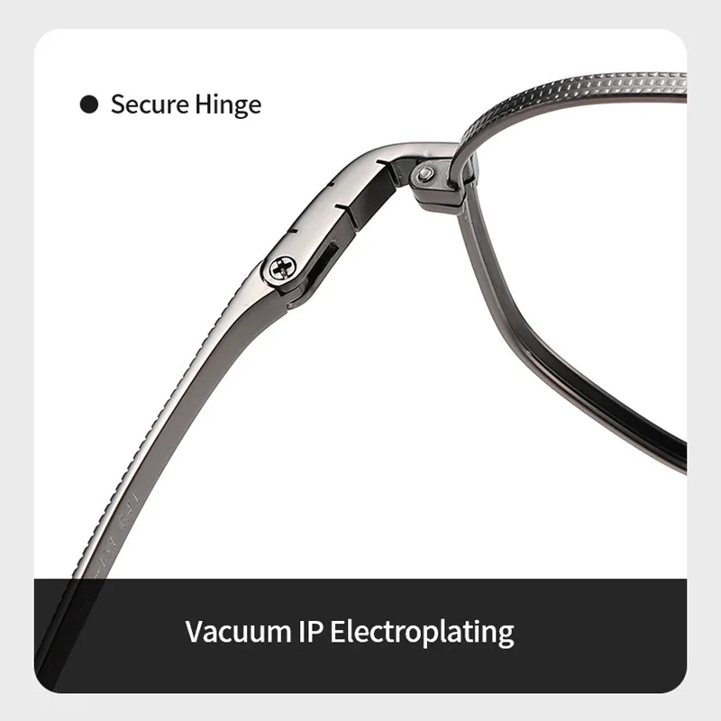 إطارات تيتانيوم عصرية للرجال مقاس كبير، أنيقة، جسر مزدوج، كاجوال، مريح، نظارات طبية بصرية للرجال 07518