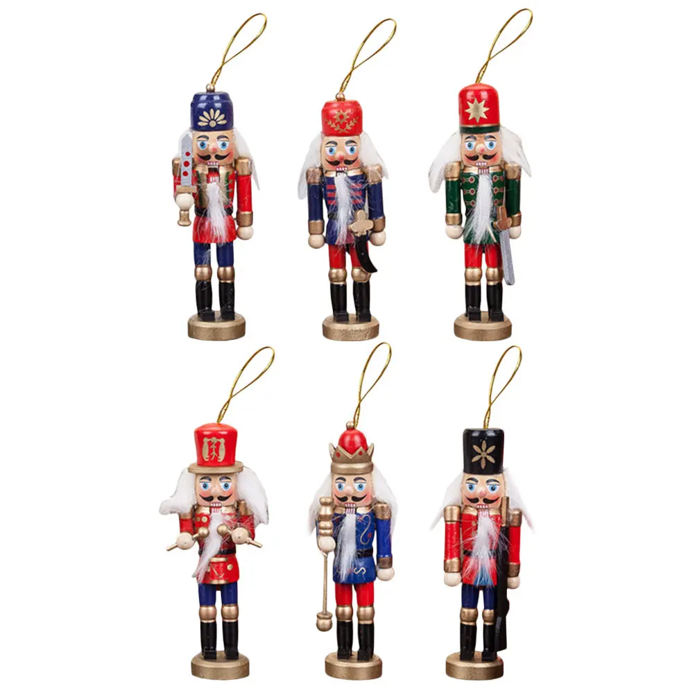

6Pcs Nutcracker Decorations Christmas Tree Hanging Ornaments Lightweight Xmas Party Decor Festive Xmas Supplies