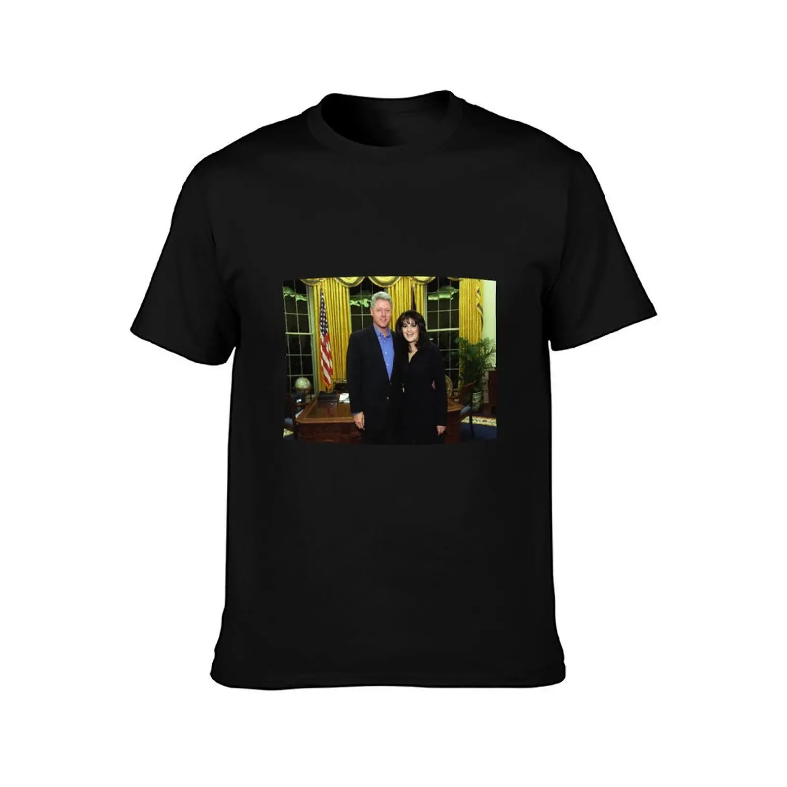Bill Clinton and Monica Lewinsky T-Shirt Utility Work Short Sleeve Top T-Shirt