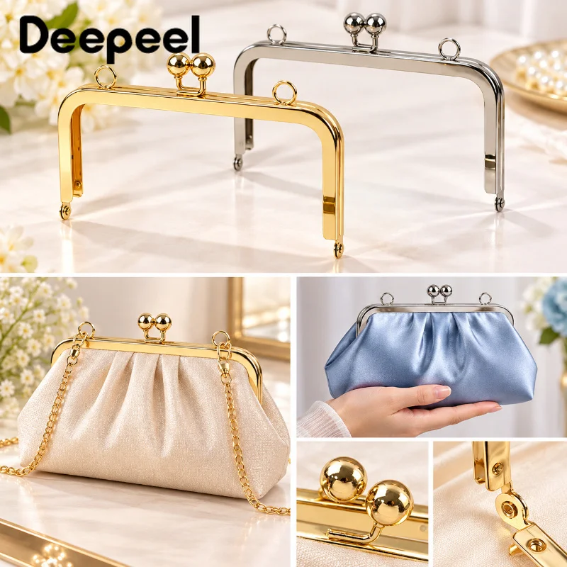 1/2/5Pcs 15cm Smooth Metal Bag Handle Square Purse Frame Mouth Gold with Screws Handbags Wallet Kiss Clasp DIY Bags Accessories