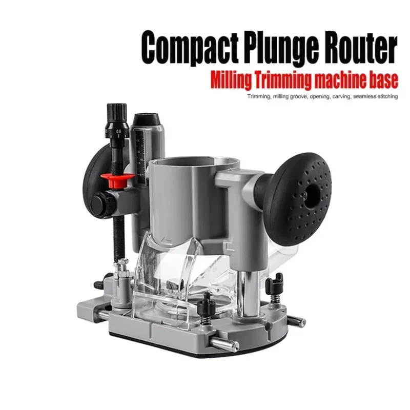 Aluminum Compact Plunge Router Base - Multi-Function Trim/Groove/Carving Mount (Milling & Trimming Machine Adapter)