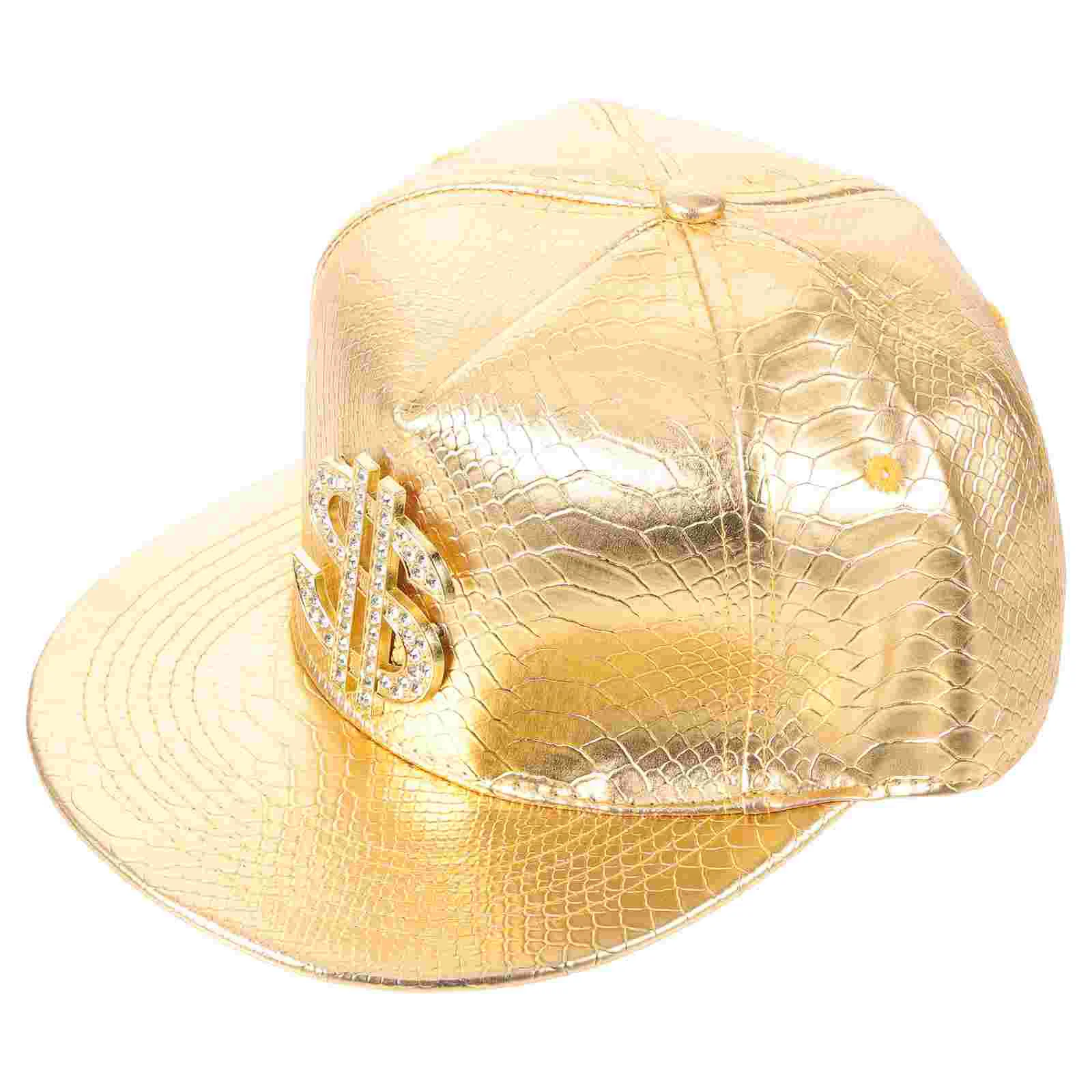 Baseball Crocodile Pattern Hat Gold Dollar Sign Hip-hop Flat Brim Sun Hip Hop Cap Miss Punk Baseball Hip Hop Cap For Women Pu