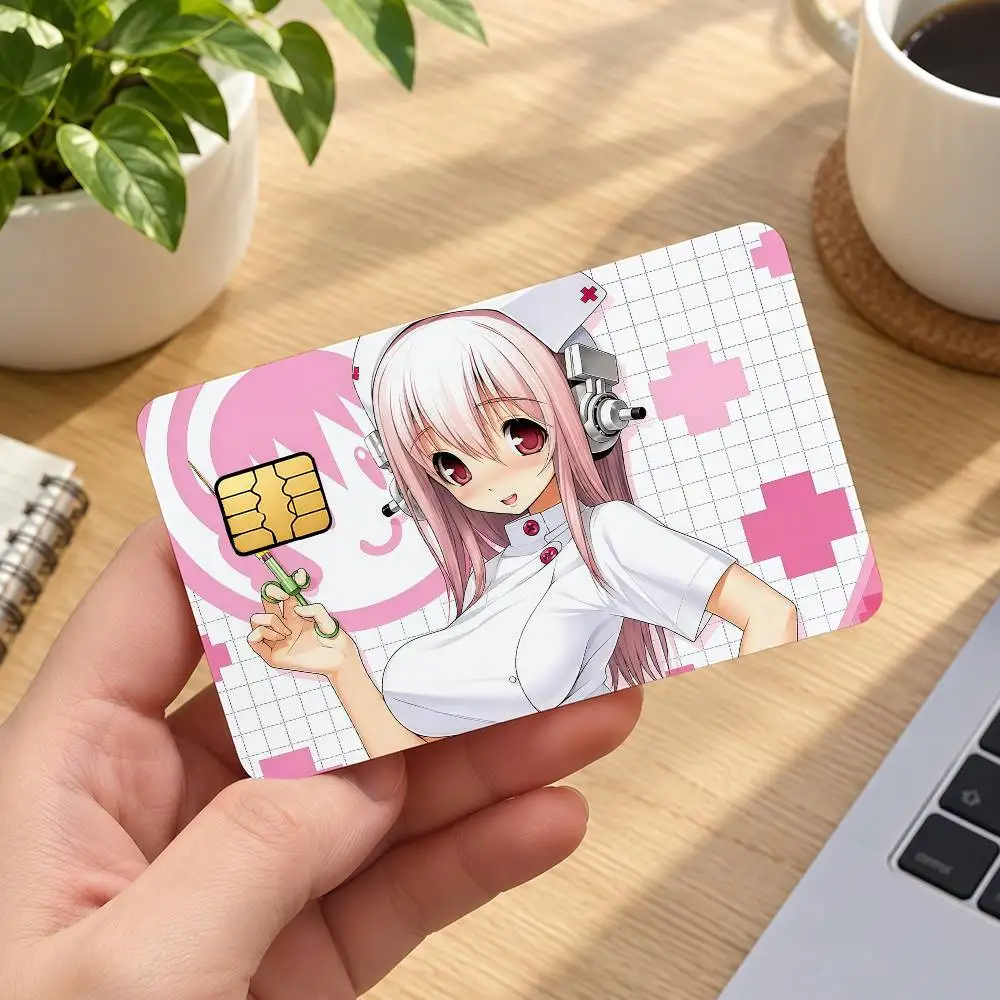 Anime S-Super Sonico Ideal Gift Wrapping Option Credit Card Cover Stickers Original Design Card Stickers