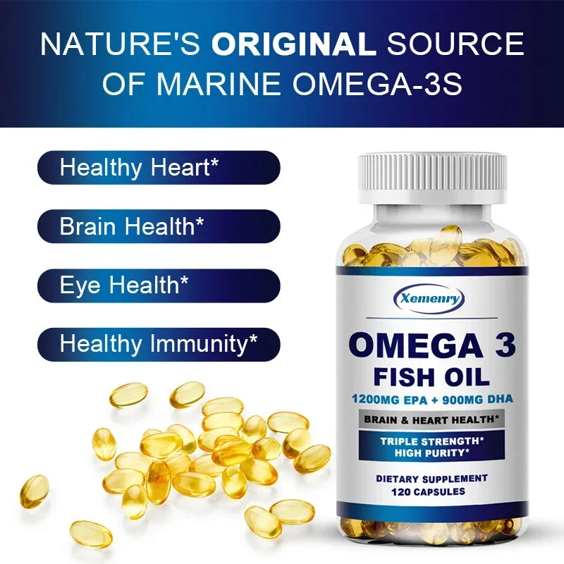 Omega 3 Fish Oil -  Benefits The Cardiovascular System, Protects Eye Fatigue, Cognitive Function, and Learning Ability