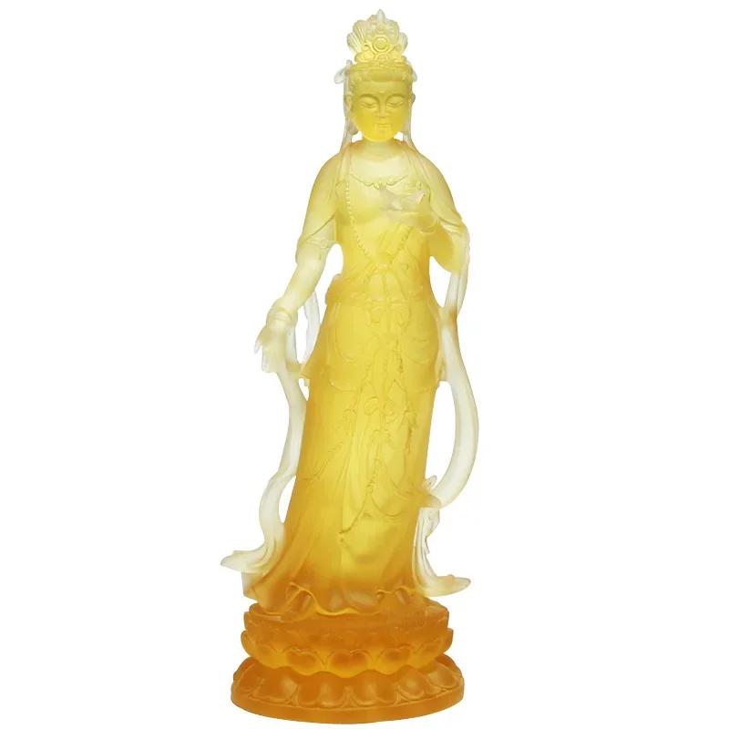CLL glazed Guanyin Taiwan Sun Moon Guanyin Bodhisattva home living room offering handicrafts Buddha statue gifts