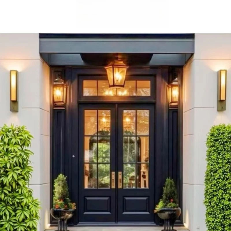 Newest Multiple Styles Black Aluminum Exterior Luxury Front Entry Door Stainless Steel Main Gate Entrance Door