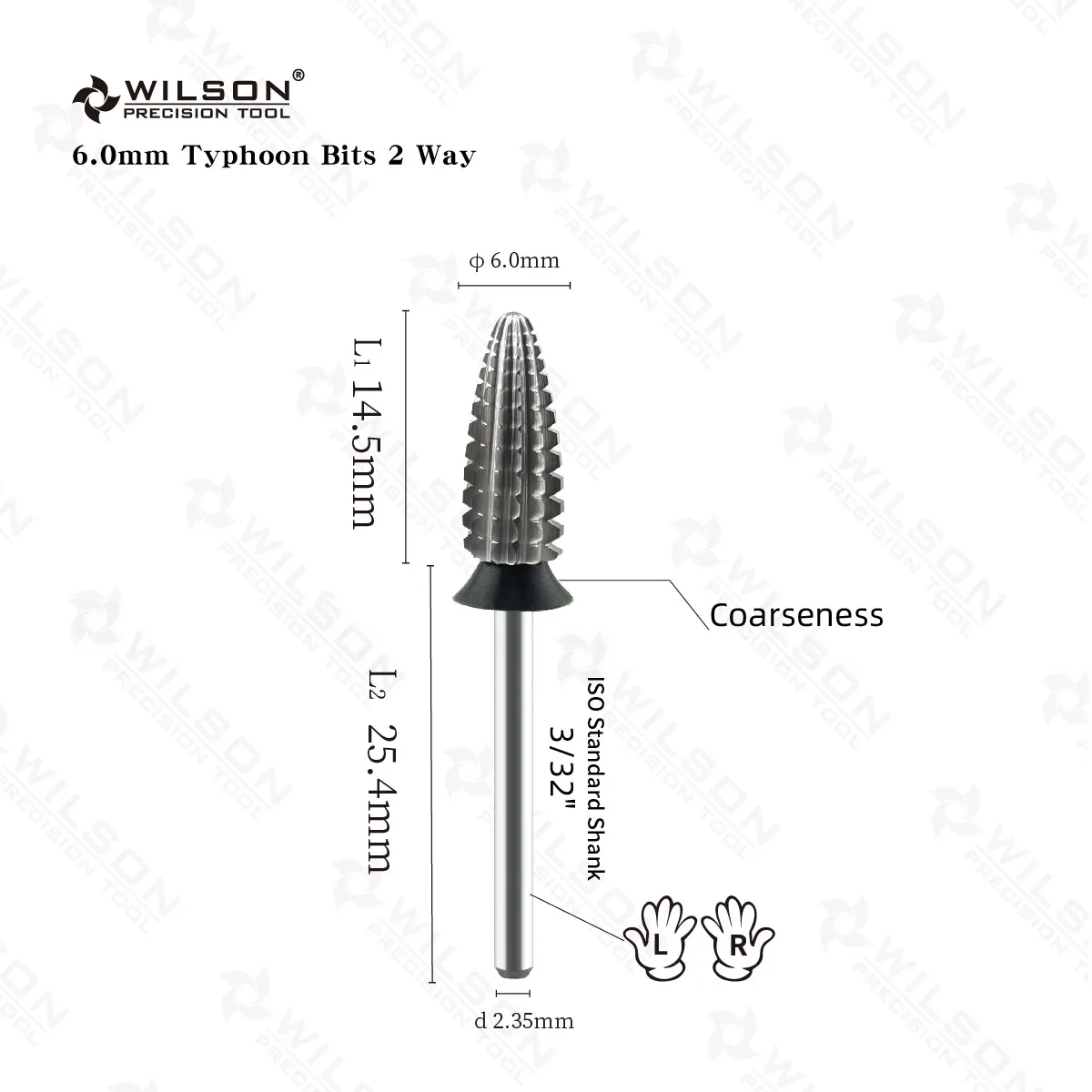 WILSON Typhoon Bits(2 Way)-Tools Nails Cutters for manicure Drill Bits nails accessories remove hard gel