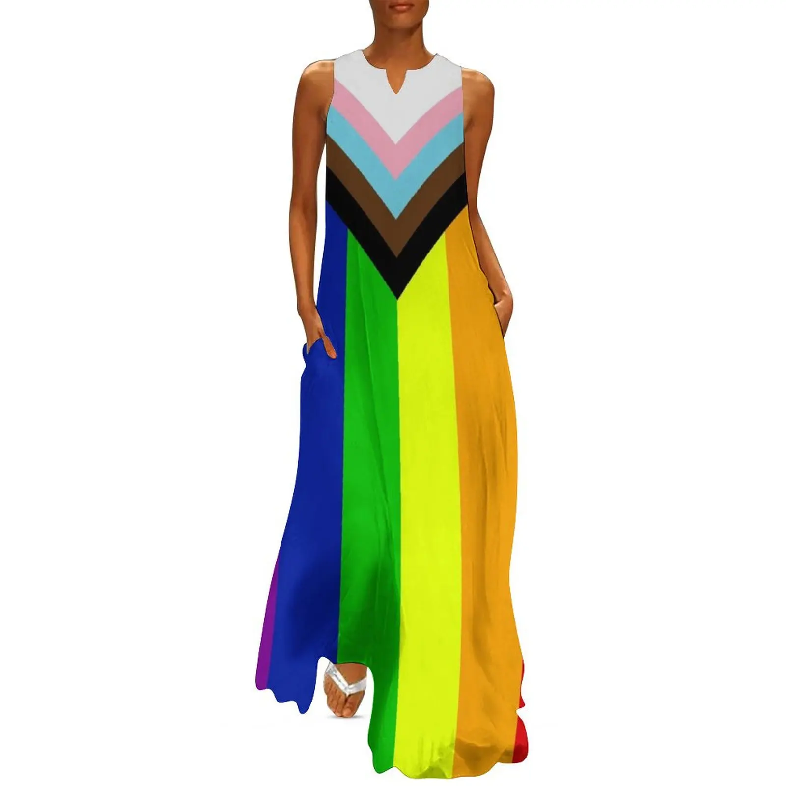 

“Progress” Pride Flag by Daniel Quasar Long Dress loose summer dress dresses for special events Dress