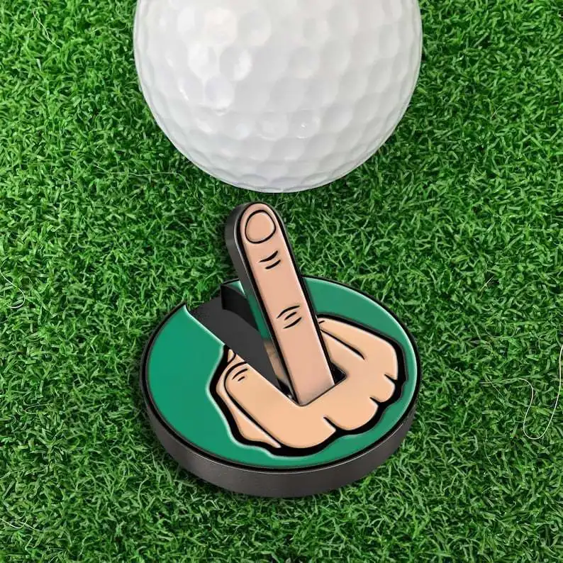 Funny Middle Finger Golf Ball Marker Gift Sports Entertainment Golf Marks