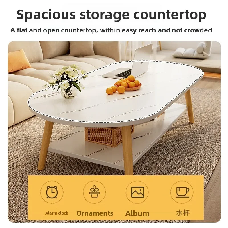 Coffee Table Living Room Small Apartment Multi-functional Small Tea Table Nordic Simple Homestay Double-layer Small Table