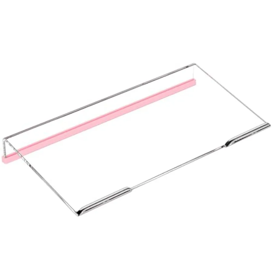 

Компактная прозрачная акриловая подставка для клавиатуры 11,8 дюйма для рабочего стола с черной и розовой силиконовой полосой, эргономичный короткий держатель-лоток для клавиатуры