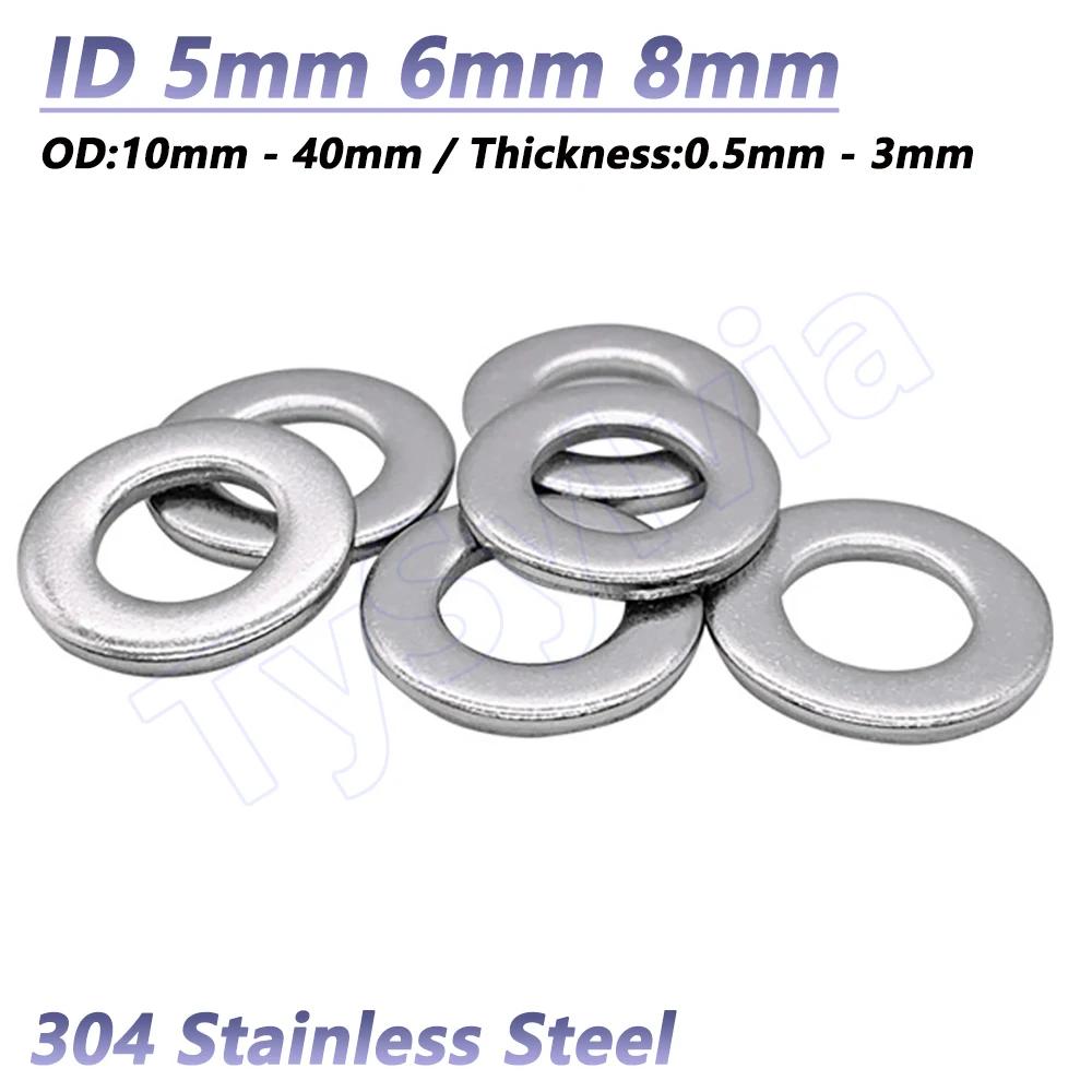 M5 M6 M8 304 Stainless Steel Ultra Thin Flat Washer Adjusting Shim Gasket OD 10-40mm Thickness 0.5-3mm