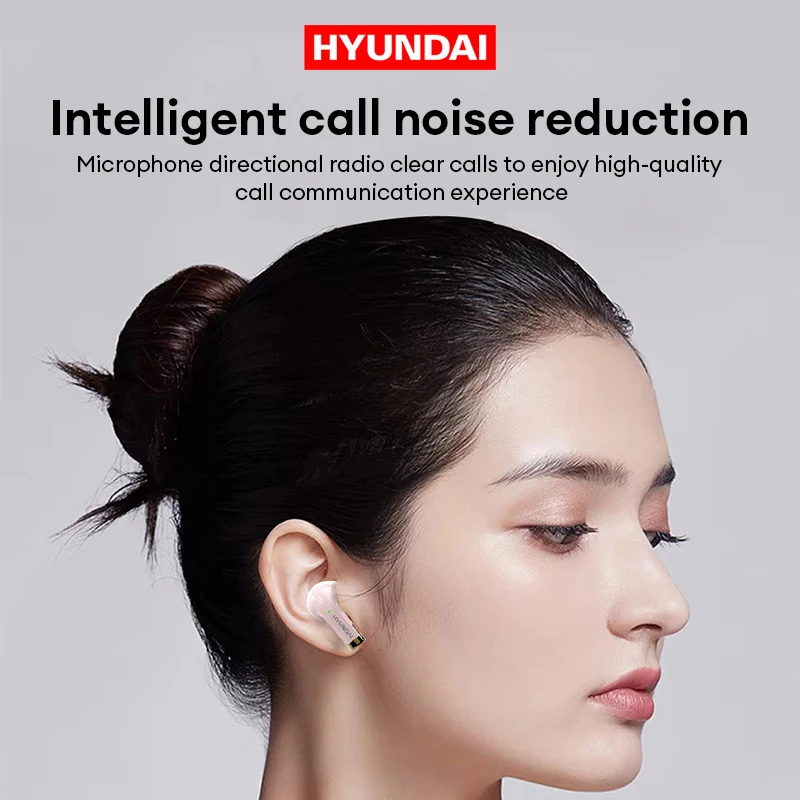 HYUNDAI HY-Y09 Wireless Bluetooth 5.4 Earphones Low Lantency HD Call Voice Power Display Headphones Large Capacity Earbud