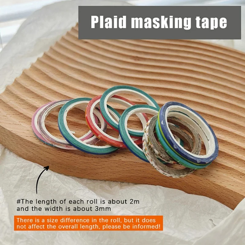 20 Rolls Creative Striping Line Guide Tapes Professional Grade Masking Nail Art Tape Rolls DIY Manicure Pattern Tools