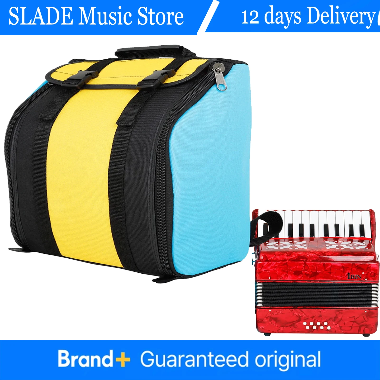 

New Accordion Bag 22 Key 8 Bass Accordion Universal Waterproof Backpack with Light Shoulder Style