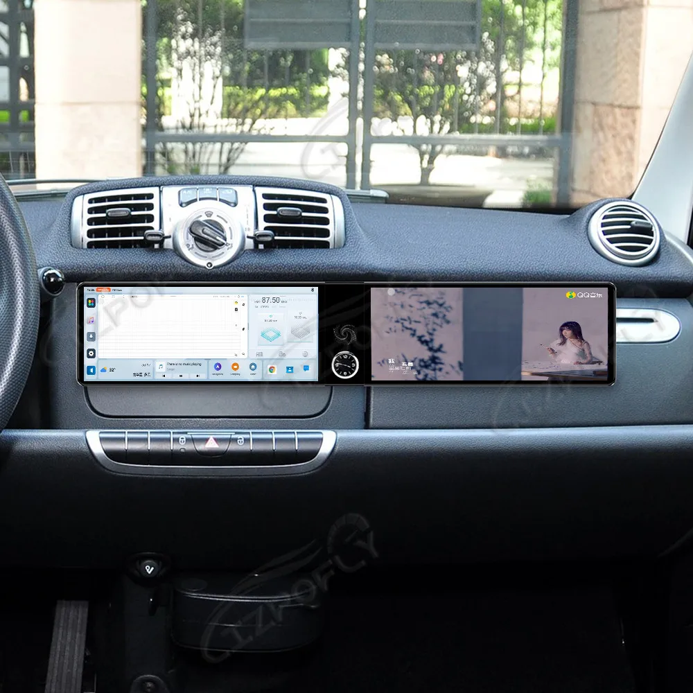 Android 13 Car Player Dual 12.3 Inch GPS Navi Radio For Mercedes-Benz Smart 2011-2015 Car Multimedia Player Stereo Head unit