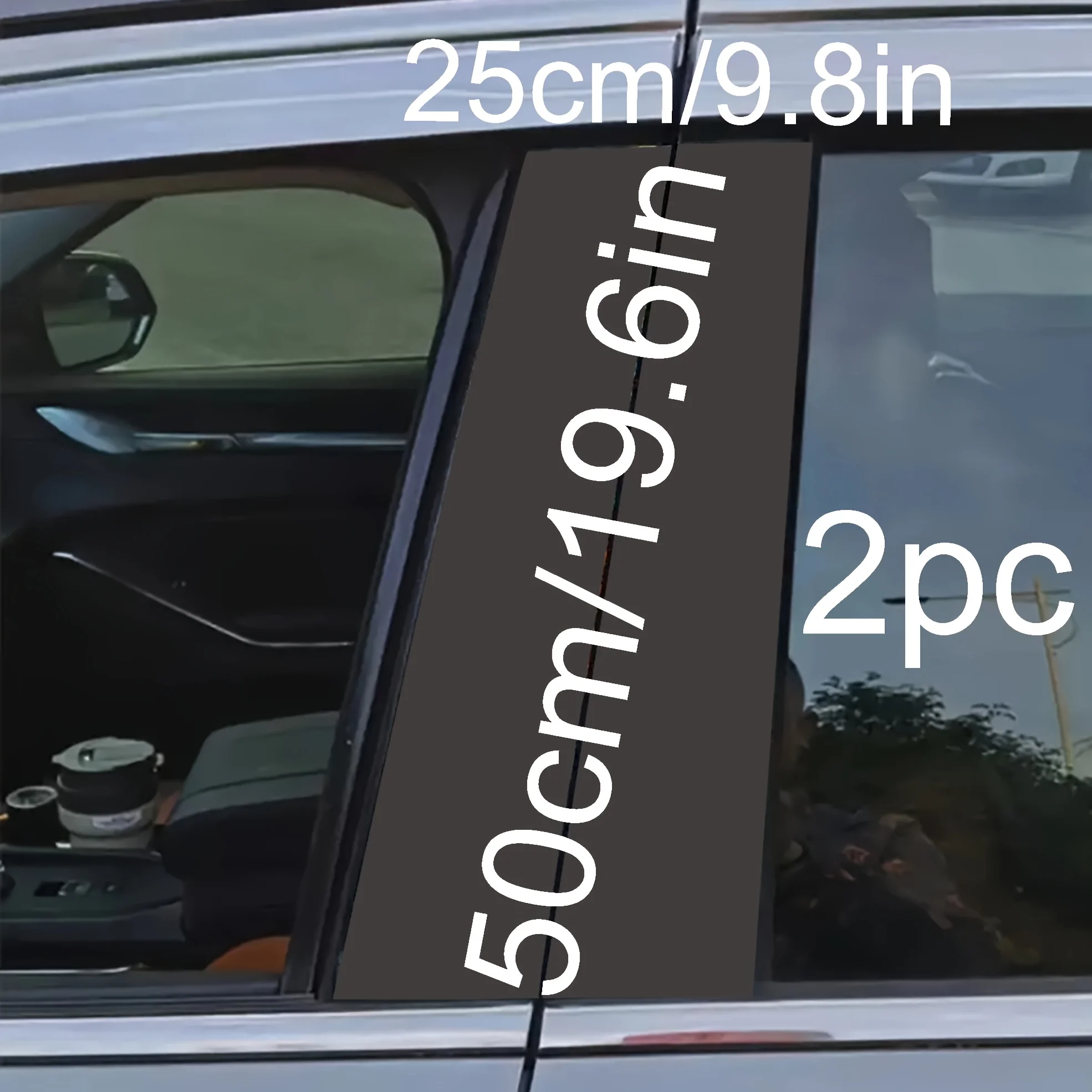 2-piece set of majestic black horse vinyl door post stickers - elegant animal print, sunscreen and waterproof stickers, B-pillar