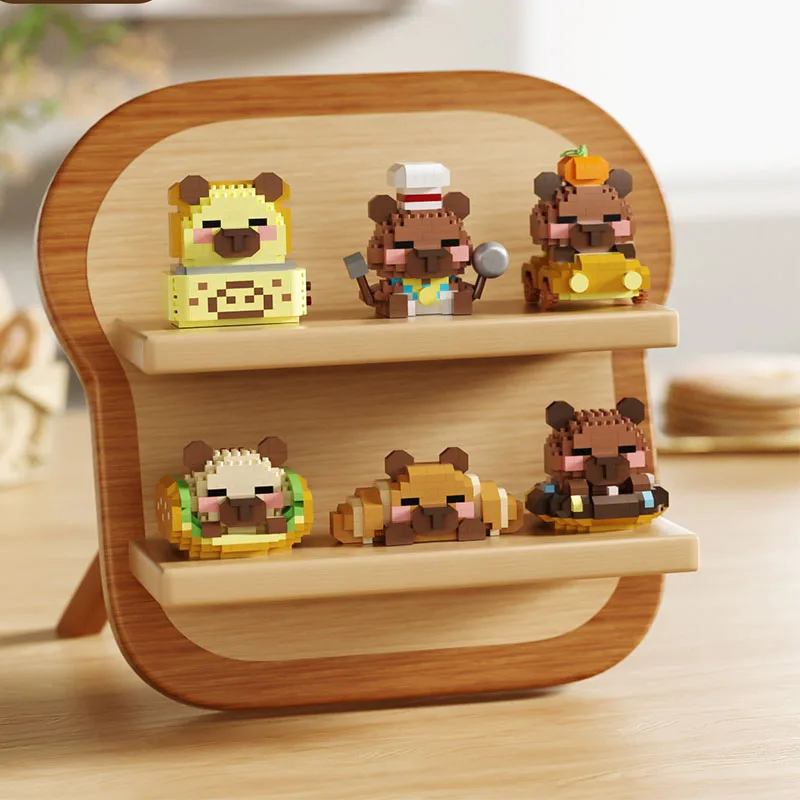 Cute Capybara DIY Small Building Blocks Anime and Cartoon Assembly Action Models Decorative Toys and Birthday Surprise Gifts