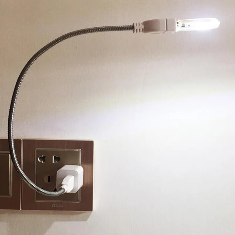 Portátil USB Flexível LED Night Lights DC5V USB LED Mini Book Light 1.5W LED Desk Reading Lamp Touch Switch Vermelho Azul Verde Branco