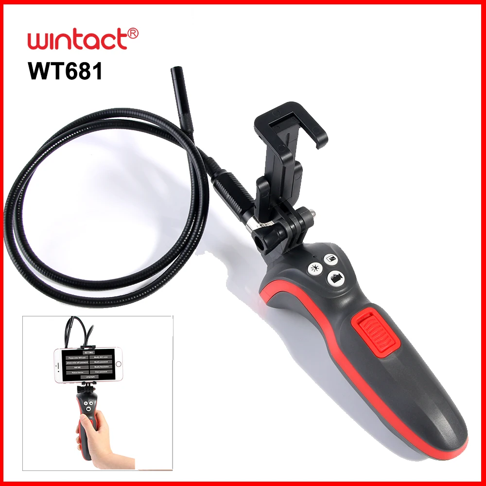 WINTACT Endoscope Industrial borescope Inspection camera  Flexible camera Rechargeable Connect via Wifi for Android iPhone PC