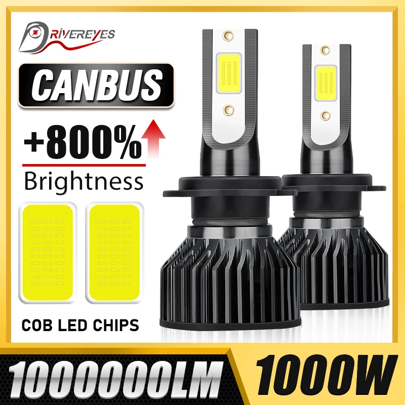 1000W 1000000LM H7 Led Car Headlight Bulbs H1 H4 H3 H11 LED 9005 HB3 9006 HB4 9012 Car Headlight 6000K ﻿Automotive Fog 12V 24V