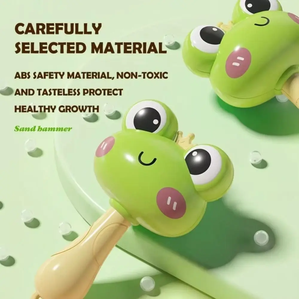 Musical Plastic Children Frog Sand Hammer Soft Appease Instrument Sand Hammer Interactive Potable Duck Sand Hammer Toddlers