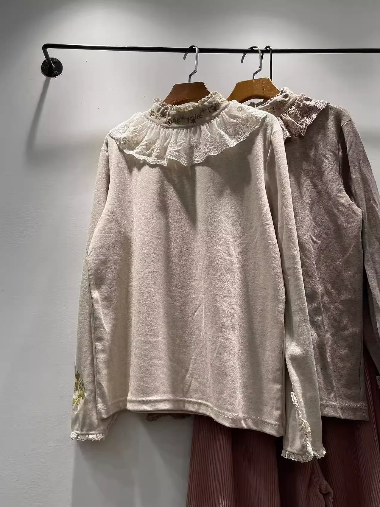 

Японские милые милые блузки в стиле Лолиты, женские топы в викторианском стиле с кружевным воротником и длинными рукавами, рубашки из 100% хлопка, топы для девочек Y2k Blusas Mujer