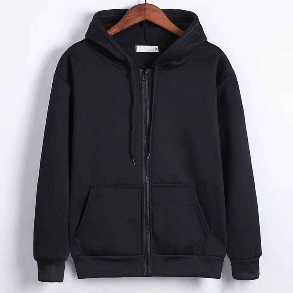 

Fashion Mens Hoodies Solid Pockets Casual Hooded Zip-up Shirt Coat Sweatshirts Tops Hoodie Male Clothing Cardigan Jacket