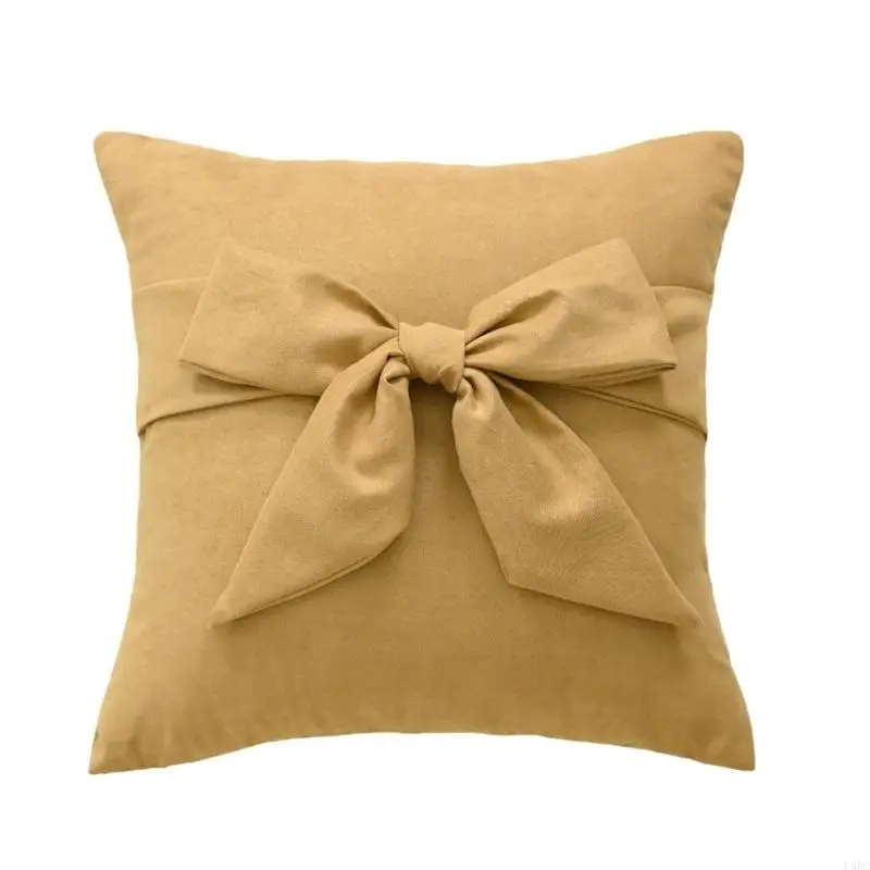  Comfortable Enhancing Bowknot Pillow Cover for Sofa and Bed Use Features Hand Tied Designs Removable