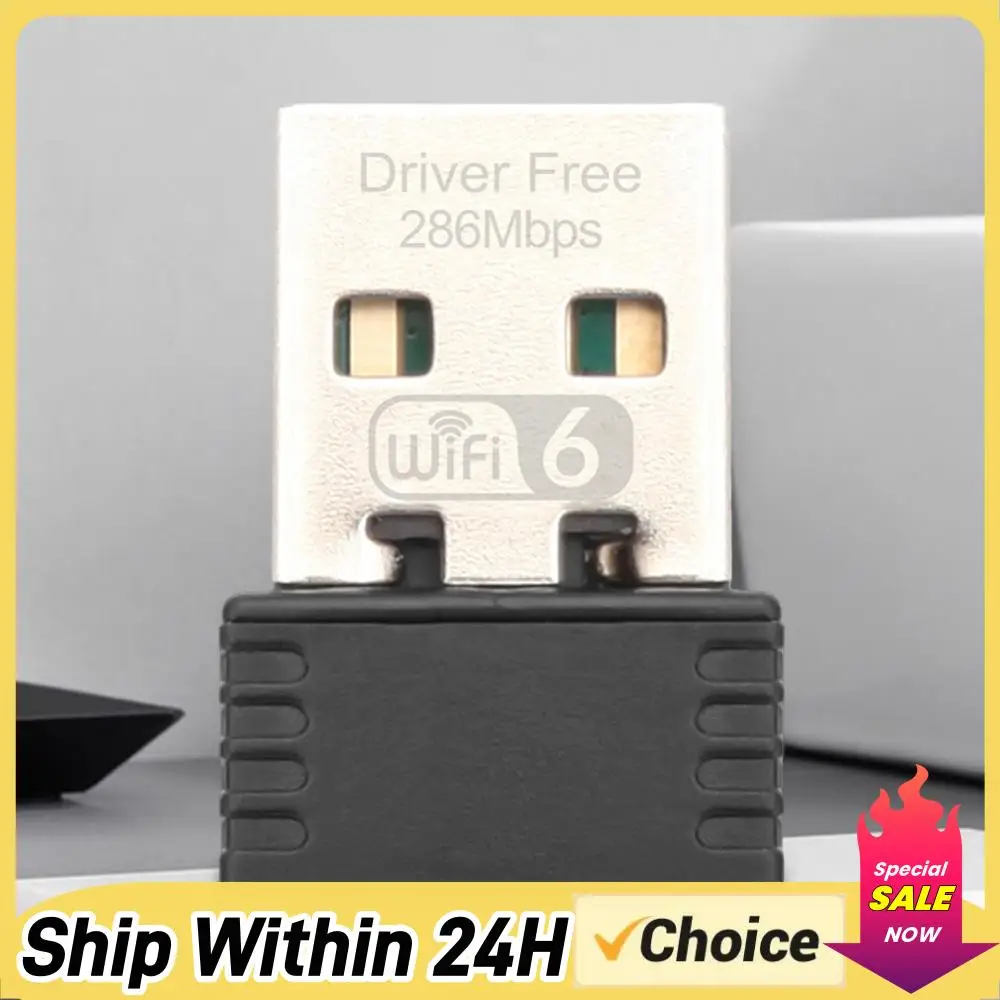 

WIFI6 Mini WiFi Dongle Free Drive 2.4GHz Wireless External Receiver 286.8Mbps 802.11b/g/n/ax for PC/Laptop/Desktop