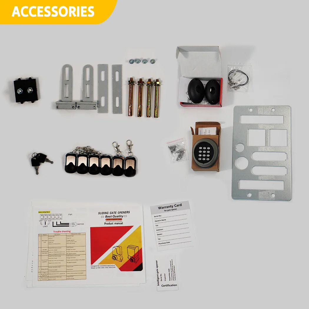 Electric Automatic Sliding Gate Opener 2000KG Motor With 6 Remote & APP Control