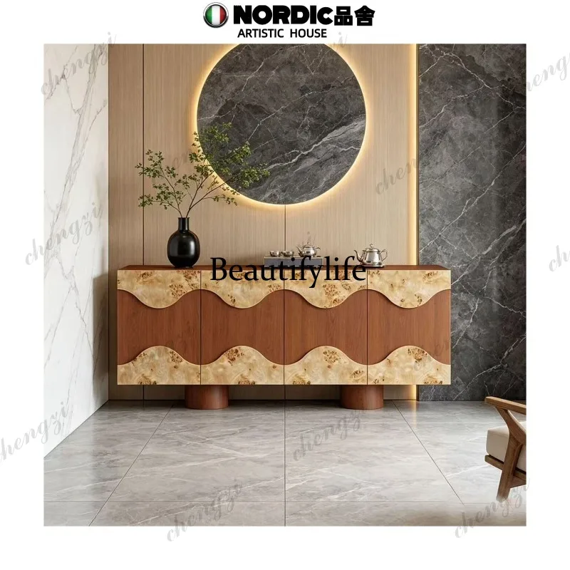 Medieval style designer tree tumor pattern creative entrance cabinet wabi sandy wind locker decorative cabinet