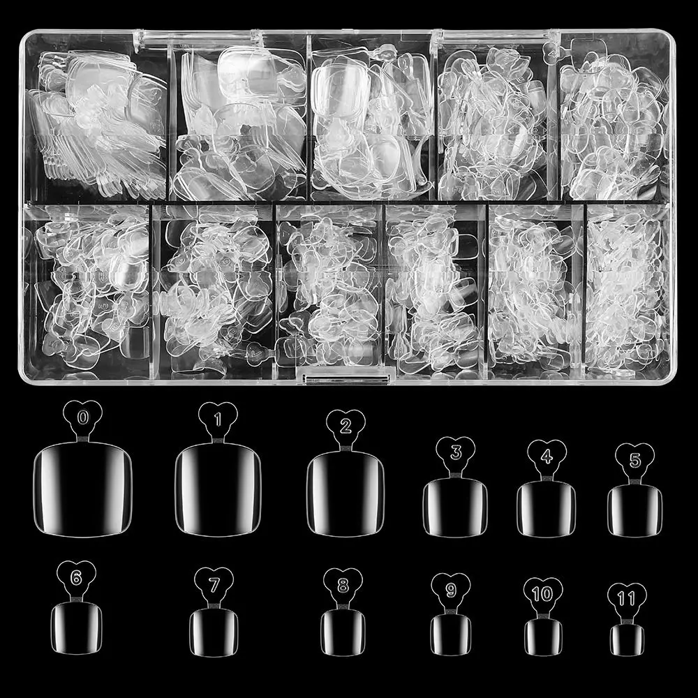 هلام ملحقات الأظافر غطاء كامل أظافر وهمية واضح Traceless تو مسمار نصائح 11 أحجام لينة اضغط على أظافر المنزل DIY بها بنفسك