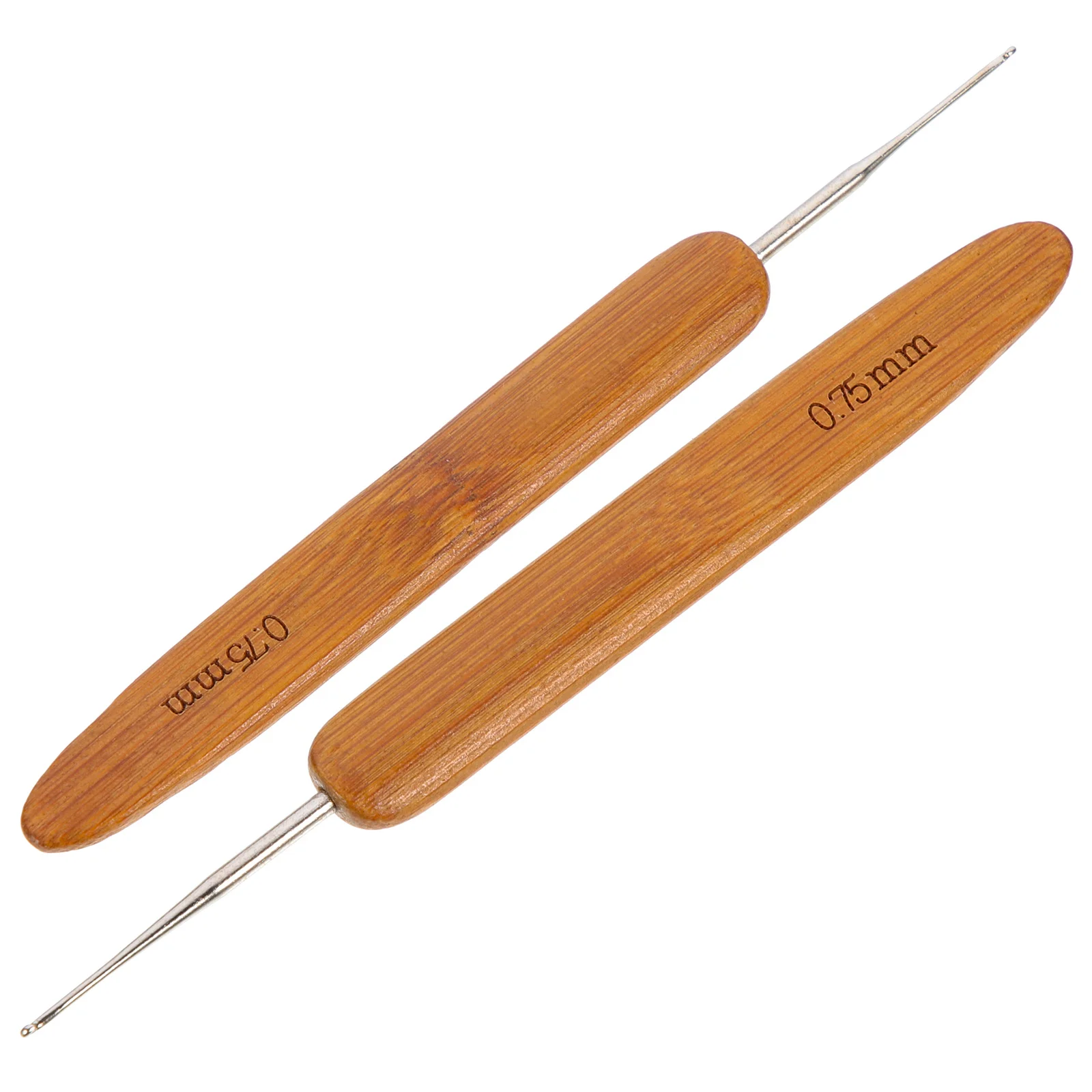 2 قطعة مجموعة إبر الحياكة الخيزران المتفحمة 0.5 مللي متر 0.75 مللي متر إبر كروشيه مدببة واحدة السلس طرف مستدير خفيفة الوزن لسهولة #6