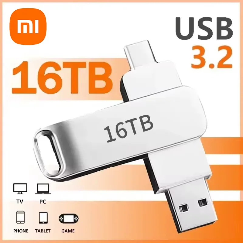 

Xiaomi 16TB 3.2 Flash Drives High Speed USB Transfer Metal Pendrive Memory Card Pendrive Flash Disk Memoria Waterproof Stick