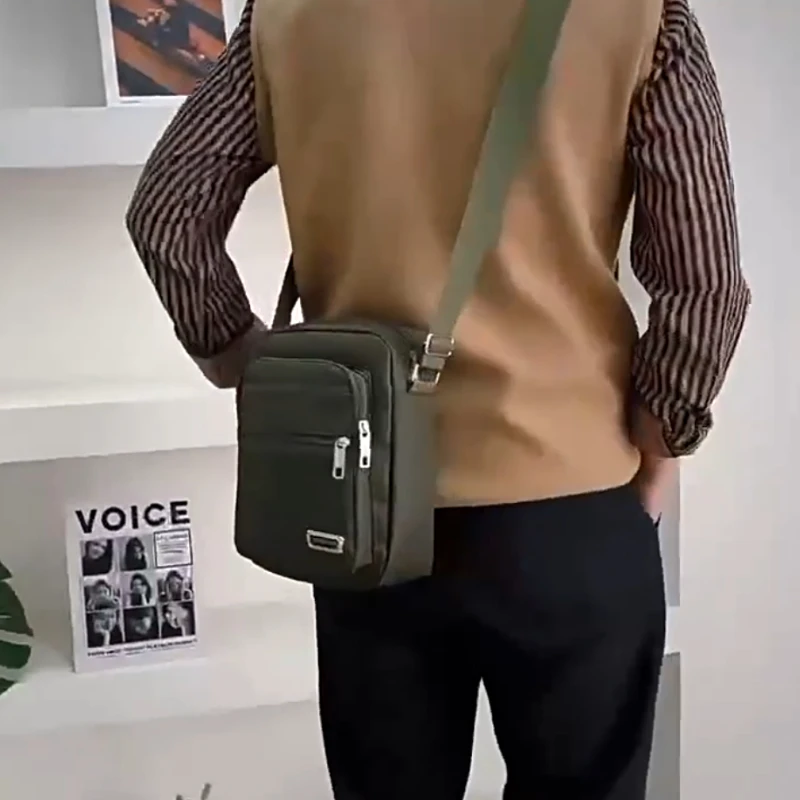 Men's casual crossbody bag, large capacity waterproof high-quality shoulder bag, suitable for outdoor sports and travel image 6