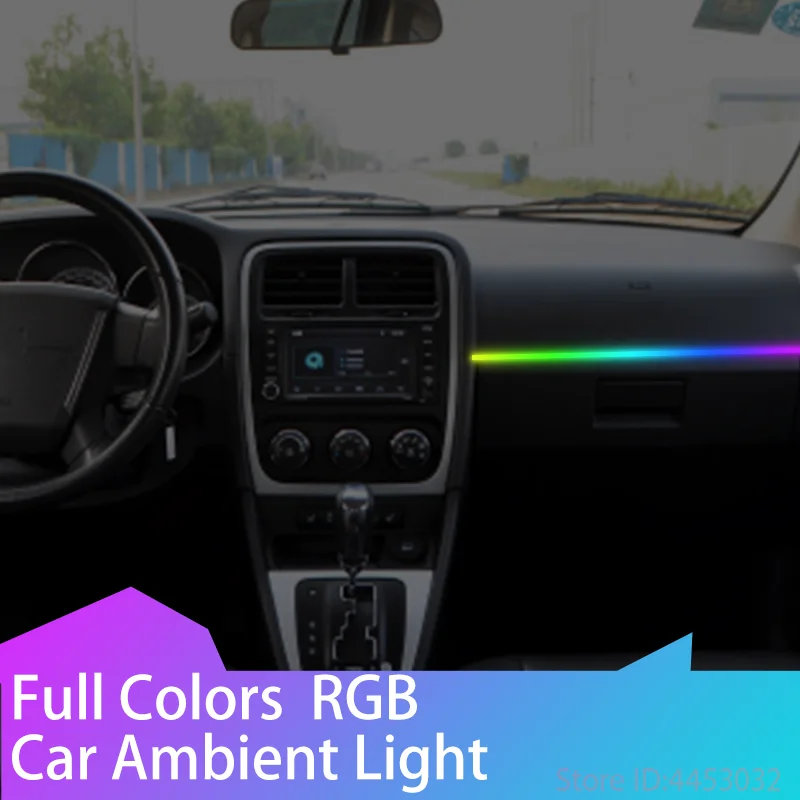 

For Dodge charger challenger ram 1500 Car LED Ambient Light 64 Color 110cm Full Colors RGB Car Remote Control Atmosphere Lamp