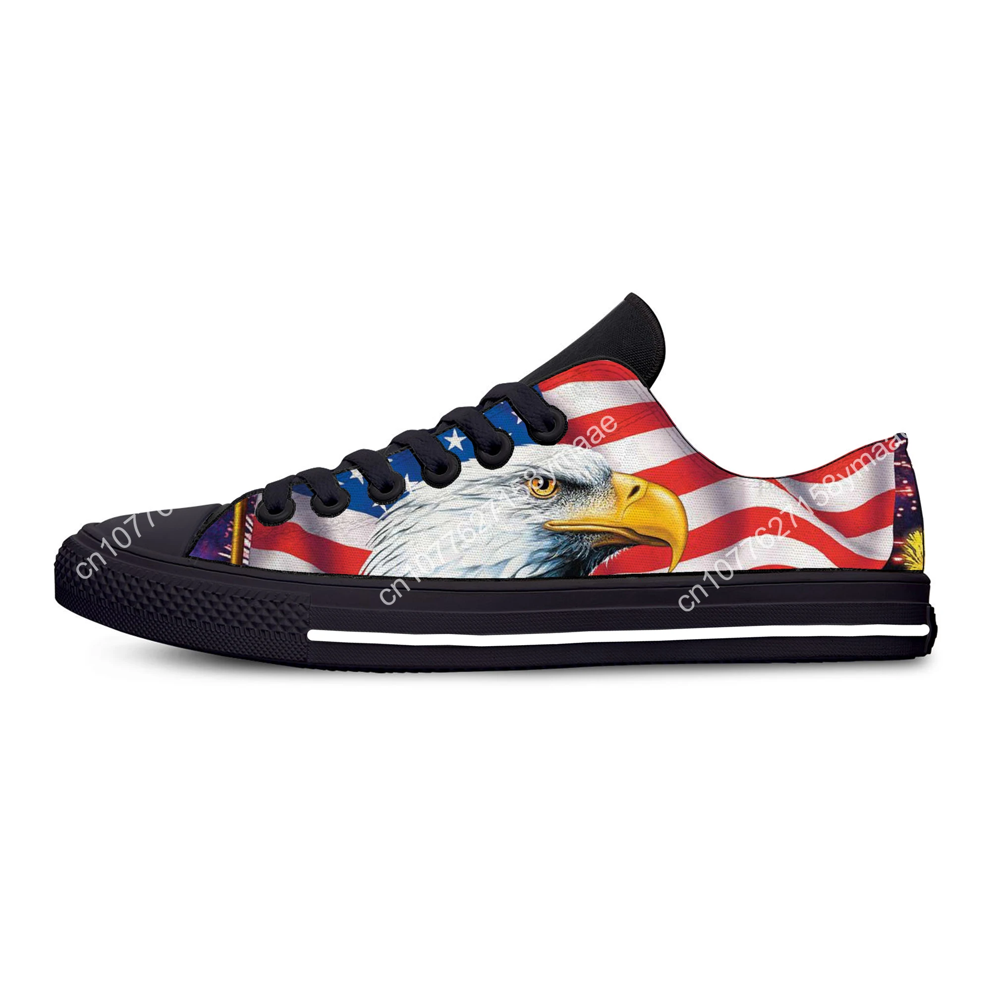 Hot USA American Flag Eagle Hot Cool Fashion Funny Casual Cloth Shoes Low Top Men Women Sneakers Classic Latest Board Shoes