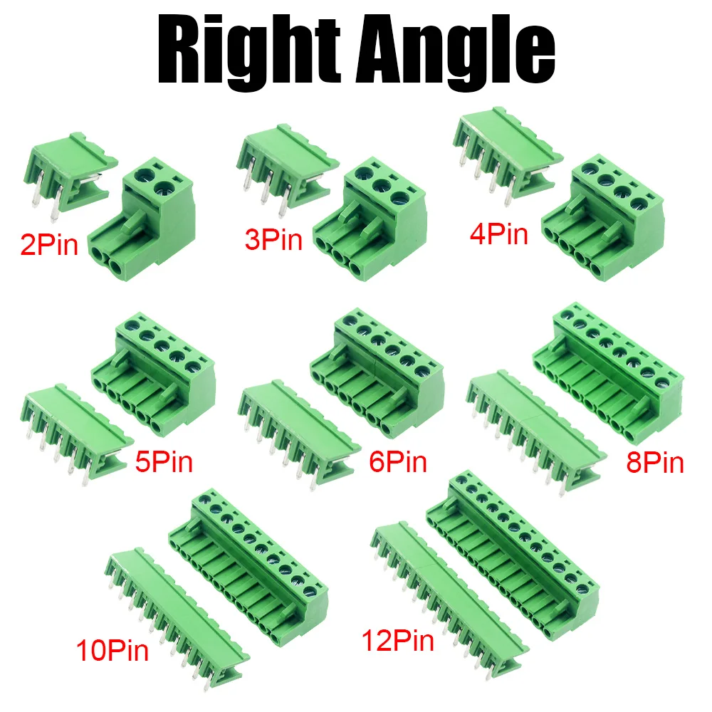 10/5 Pairs Pitch 5.08mm Terminal Block Connector 2EDG 5.08mm 2-12 Pin Pcb Screw Connector Terminal Block 2EDG Socket PCB Screw