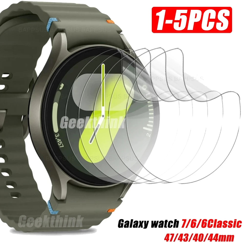 Protetor de Tela para Samsung Galaxy Watch, Película Protetora Macia, 7, 40mm, 44mm, 5, 6, 5Pro, 4 Classic, 40mm, 42mm, 46mm, 47mm, 1-5 PCes