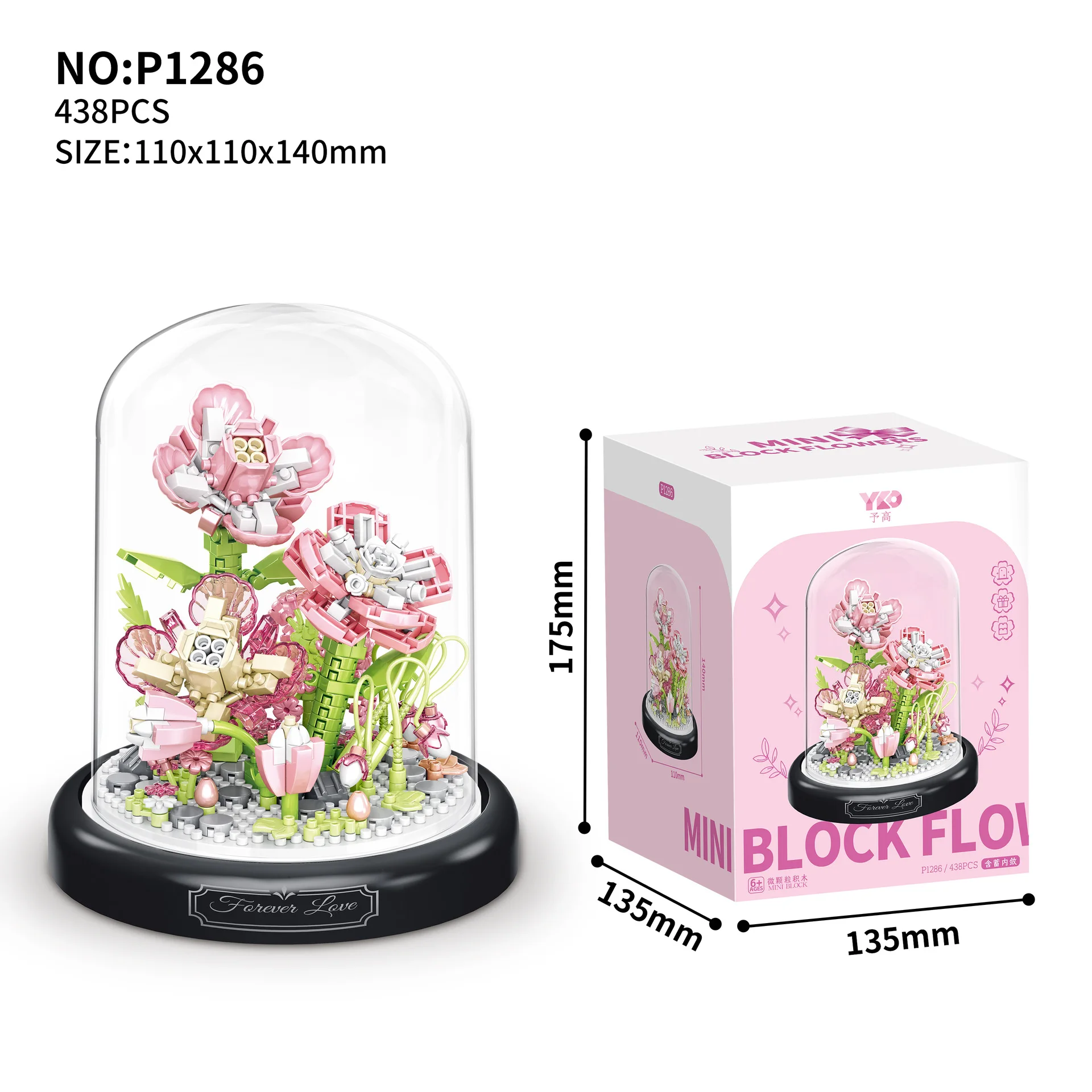 14 Style Immortal Flower Micro Building Blocks Dandelion Gardenia